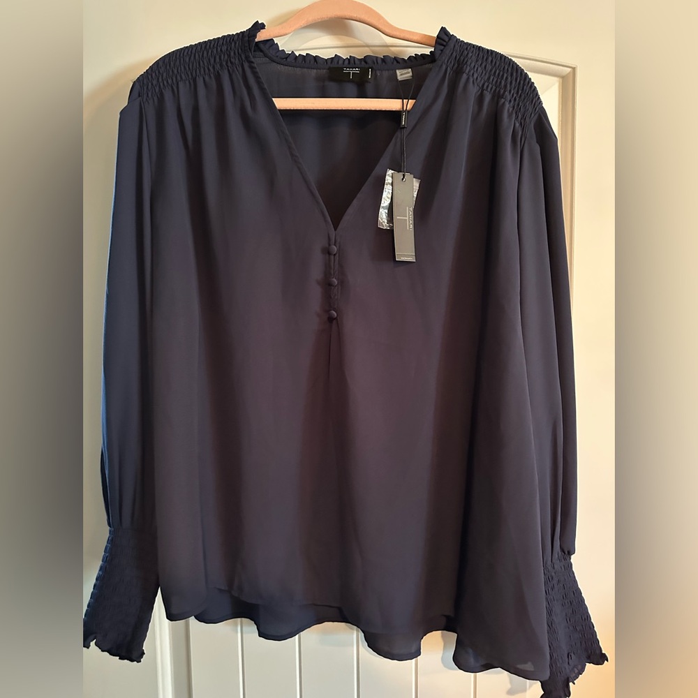 NWT Tahari Deep Blue Women's top